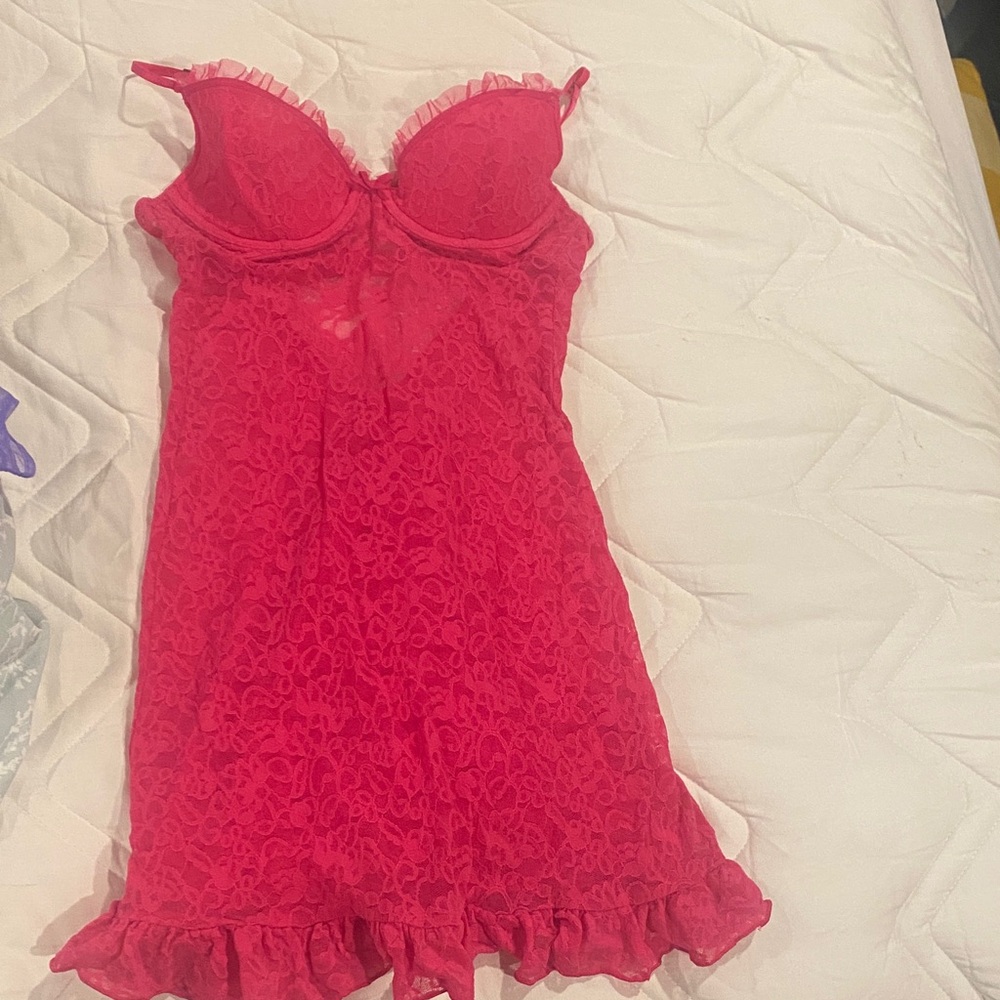 Victoria's secret  Hot Pink Lace Chemise